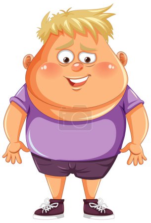 Ilustración de Hombre con sobrepeso con la ilustración de la cara de Sneer - Imagen libre de derechos