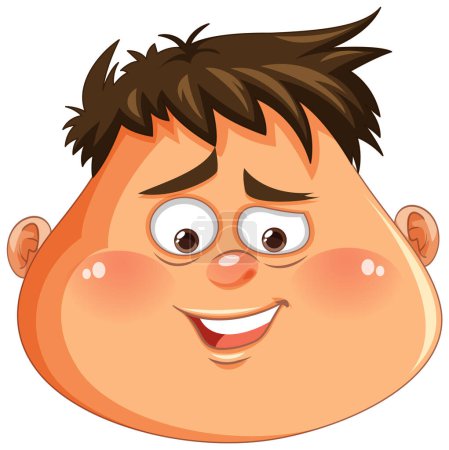 Ilustración de Cabeza de hombre con sobrepeso con ilustración de cara más resbaladiza - Imagen libre de derechos