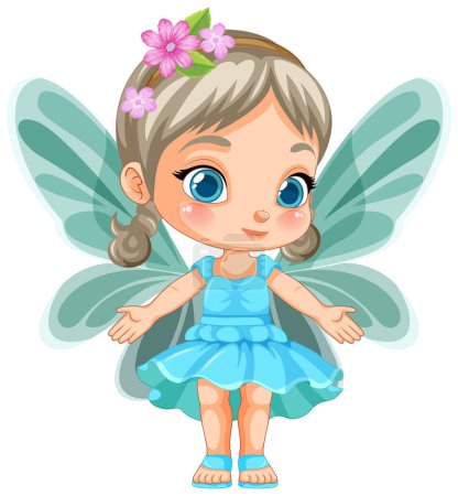 Cute Fairy Girl Cartoon Character Vector illustration