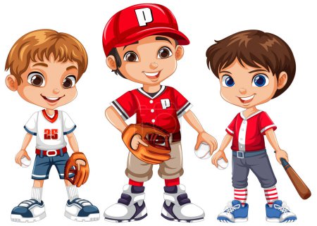 Ilustración de Béisbol jugador de dibujos animados personaje ilustración - Imagen libre de derechos