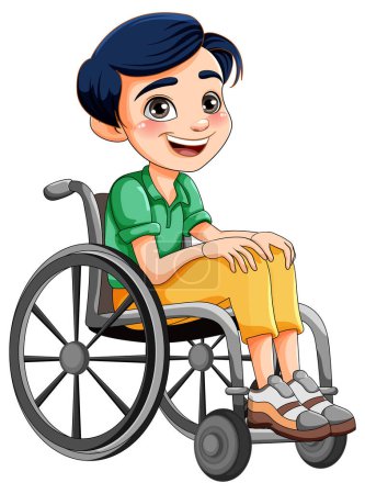 Illustration for Disable man sitting on wheelchair illustration - Royalty Free Image