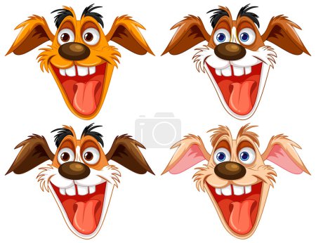 Illustration for Cute playful crazy dog cartoon illustration - Royalty Free Image