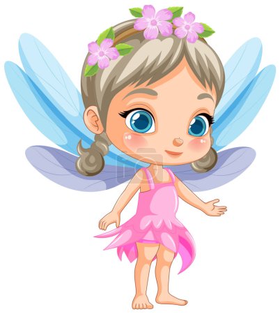 Illustration for Cute fantasy fairy cartoon character illustration - Royalty Free Image