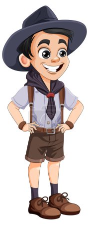 Illustration for Scout Boy Cartoon Character illustration - Royalty Free Image