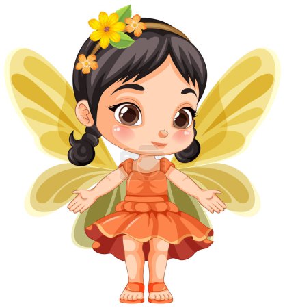 Illustration for Cute Fairy Girl Cartoon Character Vector illustration - Royalty Free Image