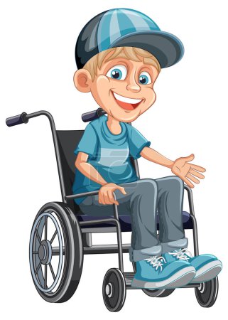 Illustration for A Disabled Person in a Wheelchair illustration - Royalty Free Image