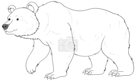 Ilustración de A vector cartoon illustration of a polar bear outline, isolated on a white background - Imagen libre de derechos