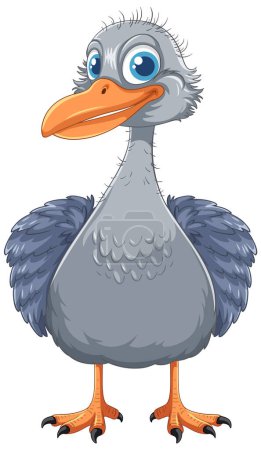 Téléchargez les illustrations : Illustration vectorielle d'un oiseau emu mignon isolé sur fond blanc - en licence libre de droit