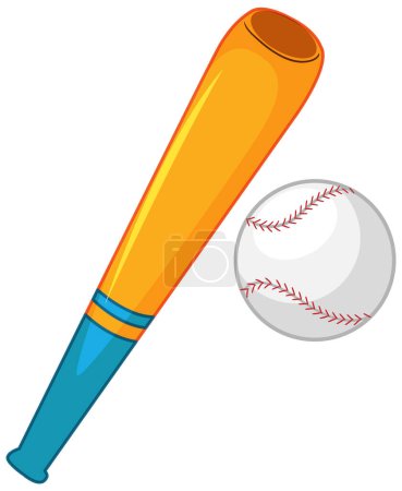 Illustration for Baseball Bat and Ball on White Background illustration - Royalty Free Image
