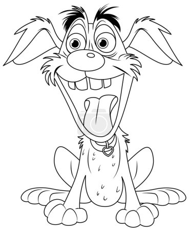 Ilustración de Lindo perro loco juguetón ilustración de dibujos animados - Imagen libre de derechos