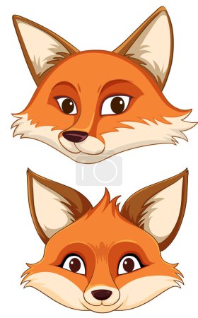 Illustration for Cute red fox cartoon isolated illustration - Royalty Free Image