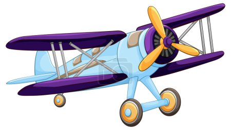 Ilustración de Lindo avión vintage ilustración de dibujos animados - Imagen libre de derechos