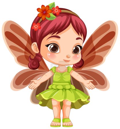 Illustration for Cute Fairy Girl Cartoon Character Vector illustration - Royalty Free Image