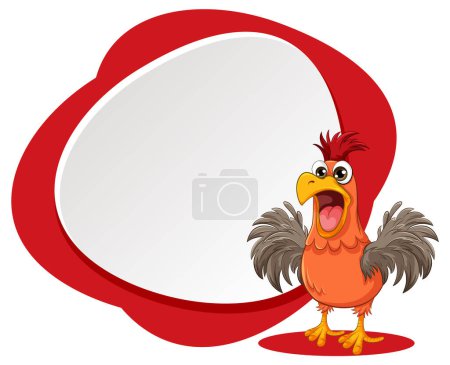 Ilustración de Una ilustración de dibujos animados vectoriales de un pollo conmocionado - Imagen libre de derechos