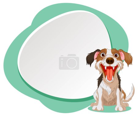 Illustration for A vector cartoon illustration of a Jack Russell Terrier dog on a banner - Royalty Free Image