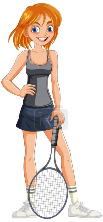 Illustration for Female Tennis Player with Racket illustration - Royalty Free Image