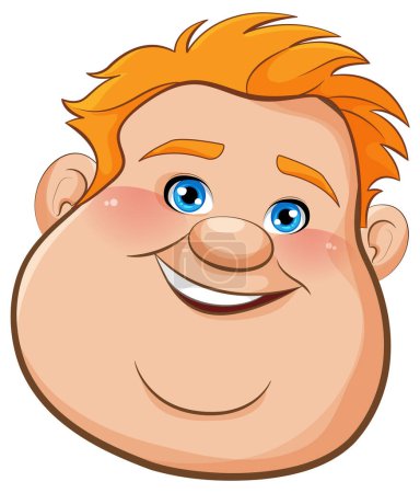 Illustration for A cheerful overweight teenage man is illustrated in a vector cartoon style - Royalty Free Image