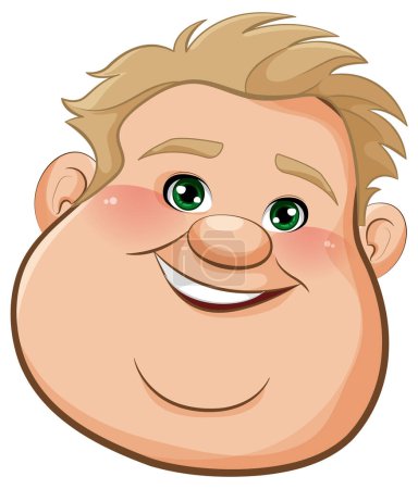 Illustration for A cheerful overweight teenage man is illustrated in a vector cartoon style - Royalty Free Image