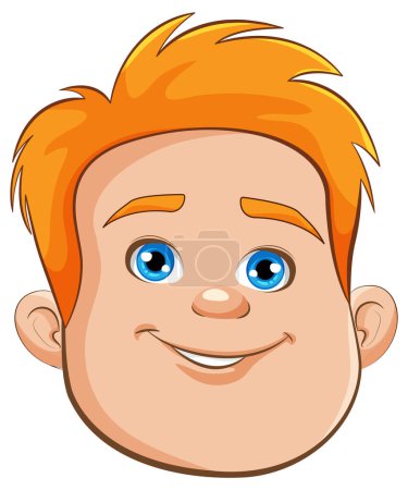 Illustration for A cheerful chubby teen man with a cartoon-style vector illustration - Royalty Free Image