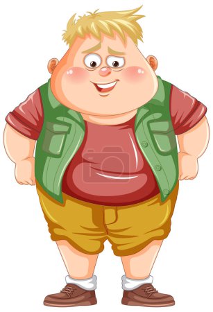 Illustration for Fat boy cartoon character illustration - Royalty Free Image