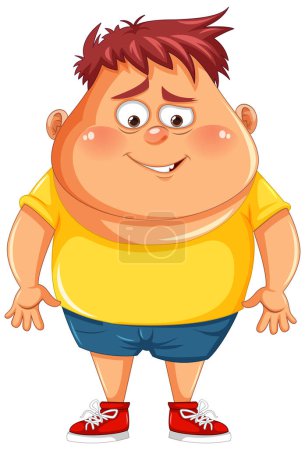 Ilustración de Hombre con sobrepeso con la ilustración de la cara de Sneer - Imagen libre de derechos