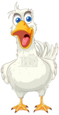 Illustration for White Happy Duck cartoon character illustration - Royalty Free Image