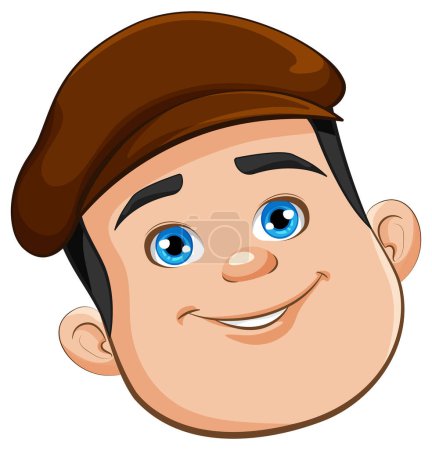 Téléchargez les illustrations : Illustration vectorielle d'un jeune policier coiffé d'un chapeau - en licence libre de droit