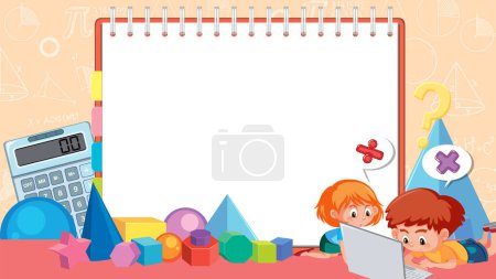 Illustration for Math Study with Boy and Girl illustration - Royalty Free Image