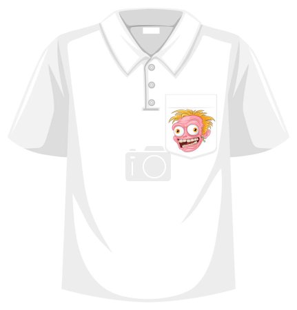 Ilustración de Una vibrante ilustración vectorial de una cabeza de zombi salvaje en una camisa de polo - Imagen libre de derechos