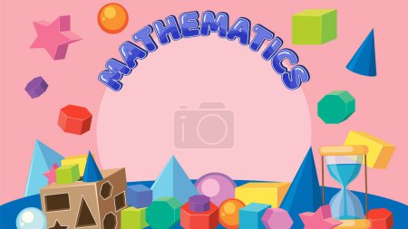 Illustration for Math Tools on Pink Background: A Vector Illustration illustration - Royalty Free Image