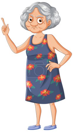 Ilustración de Abuela gruñón dibujo animado personaje ilustración - Imagen libre de derechos