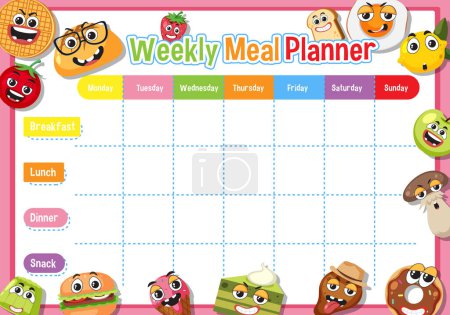 Ilustración de Planifique las comidas de sus hijos para la semana con este amplio programa - Imagen libre de derechos