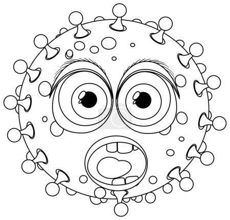 Ilustración de Una ilustración de dibujos animados vectoriales de un personaje monstruoso que representa bacterias, gérmenes y virus - Imagen libre de derechos