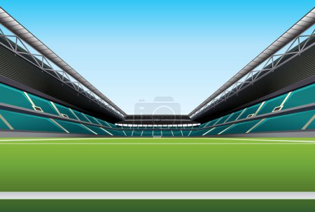 Illustration for Illustration of an empty football stadium, devoid of any activity - Royalty Free Image