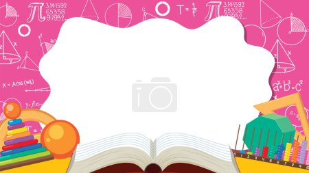 Illustration for Blank Banner Border with Math Tools illustration - Royalty Free Image