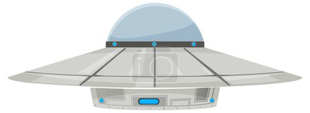 Ilustración de Una ilustración de dibujos animados vectoriales de un OVNI visto desde un ángulo lateral - Imagen libre de derechos