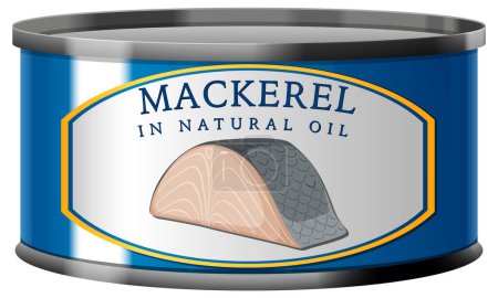 Illustration for Mackerel Tin Can Vector illustration - Royalty Free Image