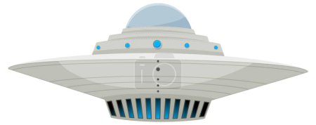 Illustration for A vector cartoon illustration of an isolated UFO UAP - Royalty Free Image