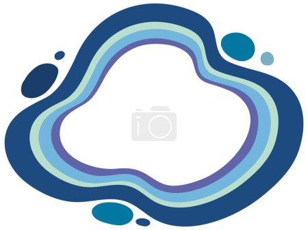 Ilustración de Charco azul estilizado con diseño de ondas concéntricas. - Imagen libre de derechos