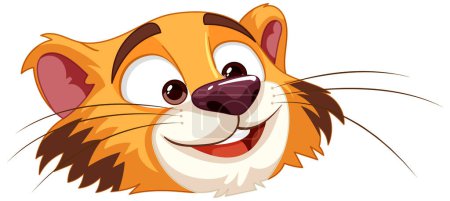 Téléchargez les illustrations : Illustration vectorielle d'un personnage souriant de tigre - en licence libre de droit