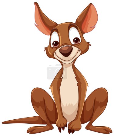 Téléchargez les illustrations : Un heureux personnage de kangourou souriant joyeusement - en licence libre de droit