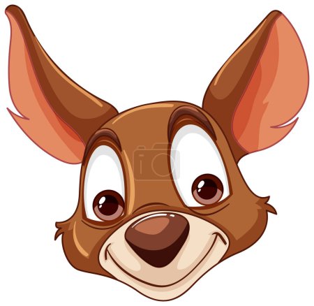 Vector illustration of a smiling kangaroo face