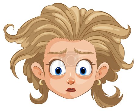 Vector illustration of a girl with a shocked expression