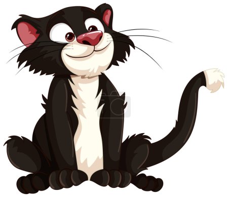 Téléchargez les illustrations : Illustration vectorielle ludique d'un chat heureux. - en licence libre de droit