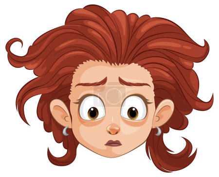 Illustration for Vector illustration of a girl with a shocked expression - Royalty Free Image