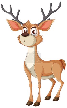 Ilustración de Ilustración vectorial de un ciervo lindo y alerta. - Imagen libre de derechos