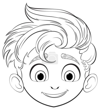 Vektorillustration des Gesichtes eines glücklichen Jungen.