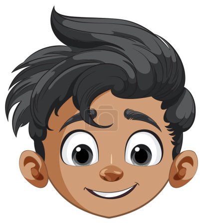 Vector illustration of a happy young boy smiling