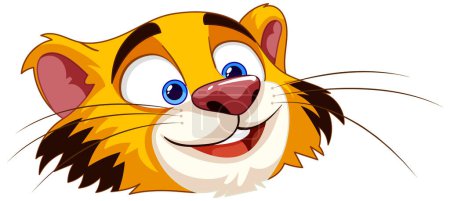 Illustration for Bright, playful tiger illustration with a big smile - Royalty Free Image