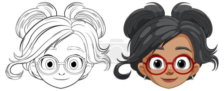 From sketch to colorful vector cartoon character